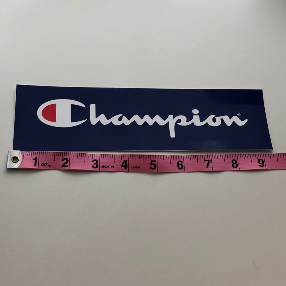 9” champion sticker